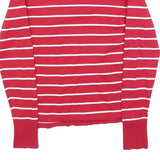 ESPRIT Womens Red & White Patterned V-Neck Basic Knit Jumper S Striped Cotton
