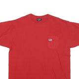 POLO RALPH LAUREN Mens Red Plain T-Shirt L Short Sleeve Crew Neck Pocket