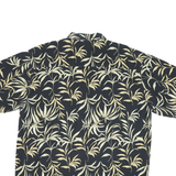 OP SPORT Mens Black & Cream Leaf Print Shirt 2XL Cotton Blend Short Sleeve