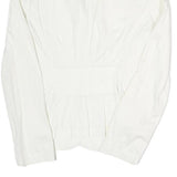 ARMANI JEANS Womens White Jacket S Cotton Blend Button Plain Classic Tailored