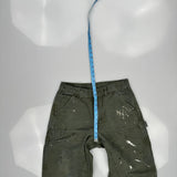 Paint Splattered Carhartt Double Knee Carpenter Trousers - 30W 31L Green Cotton