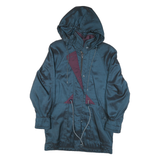 FORECASTER Womens Blue & Burgundy Hooded Jacket XS Polyester Blend Zip Outdoor