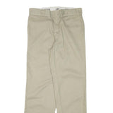 DICKIES Mens Regular Fit Beige Cotton Blend Trousers W32 L32 Zip Closure