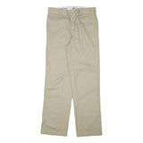 DICKIES Mens Regular Fit Beige Cotton Blend Trousers W32 L32 Zip Closure