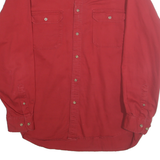 FADED GLORY Mens Red Shirt L Button Cotton Double Pocket Casual Workwear