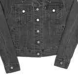 LEVI'S Womens Black Denim Jacket M Cotton Blend Classic Button Closure