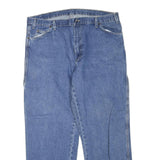 DICKIES Mens Jeans Blue Regular Straight Denim W40 L30 Workwear Zip Pockets