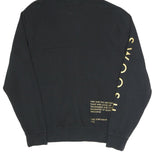 NIKE Mens Black Pullover Hoodie XS Cotton Blend Zip Sweatshirt Swoosh Print