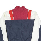 LETS JET Womens Navy Red & Cream Colourblock Classic Jacket S Polyester Blend