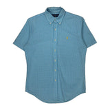 Ralph Lauren Checked Short Sleeve Shirt - Small Blue Cotton
