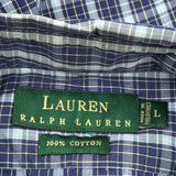 Ralph Lauren Checked Short Sleeve Shirt - Large Blue Cotton