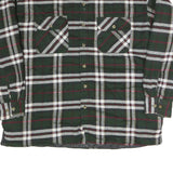 BTC Mens Green & White Check Shirt XL Cotton Blend Classic Button-Up