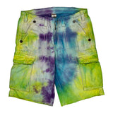 True Religion Tie-Dye Cargo Shorts - 36W 14L Multicoloured Cotton