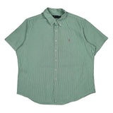 Ralph Lauren Striped Short Sleeve Shirt - 2XL Green Cotton
