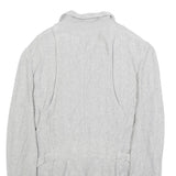 DIESEL Womens White Slim Cotton Jacket S Woven Zip Collar Stylish Lightweight