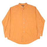 NAUTICA Mens Orange Cotton Blend Shirt XL Button-Down Long Sleeve Casual Classic