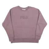 FILA Womens Purple Crew Neck L Cotton Blend Sweatshirt Casual Pullover