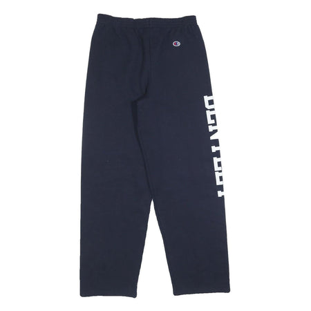 CHAMPION Girls Joggers Navy Blue XL W26 L28 Cotton Blend Logo Print Relaxed Fit