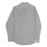 RALPH LAUREN Mens Blue & White Striped Shirt M Classic Cotton Long Sleeve Button