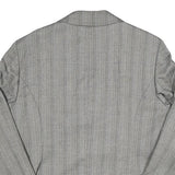 Mens Grey Pinstripe Button Jacket L Polyester Blend Classic Tailored