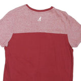 KANGOL Mens Red & Burgundy Modern T-Shirt S Short Sleeve Crew Neck Cotton Blend