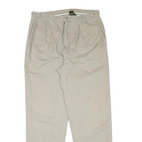 TIMBERLAND Mens Beige Cotton Blend Relaxed Leg Trousers W33 L31 Zip Closure