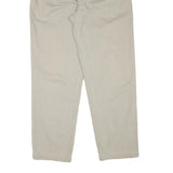 TIMBERLAND Mens Beige Cotton Blend Relaxed Leg Trousers W33 L31 Zip Closure
