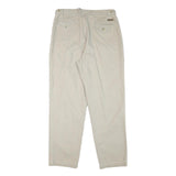 TIMBERLAND Mens Beige Cotton Blend Relaxed Leg Trousers W33 L31 Zip Closure