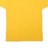 Mens Yellow Plain Cotton Blend Short Sleeve Crew Neck T-Shirt L Casual Basic