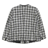 ELEGANCE PARIS Womens Black & White Wool Blend Button Jacket UK 16 Houndstooth