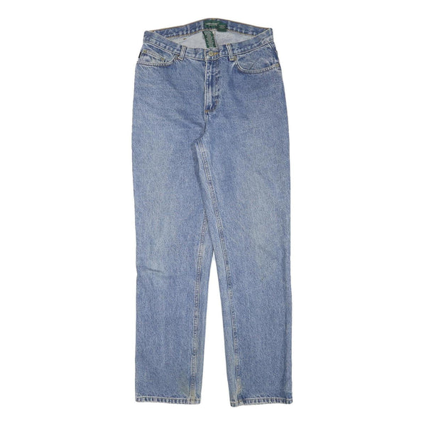 RALPH LAUREN POLO JEANS COMPANY Womens Blue Regular Straight Denim Light Wash