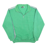 WAM Mens Green Sweatshirt Collared L Cotton Blend Pullover Casual Pocket Ribbed