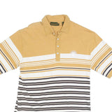 TIMBERLAND Mens Yellow & White Striped Short Sleeve Polo Shirt M Casual Cotton