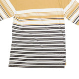 TIMBERLAND Mens Yellow & White Striped Short Sleeve Polo Shirt M Casual Cotton