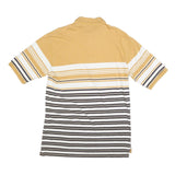 TIMBERLAND Mens Yellow & White Striped Short Sleeve Polo Shirt M Casual Cotton