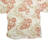 PURITAN Mens Beige & Brown Floral Hawaiian Shirt M Cotton Beach Vacation