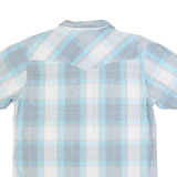 LEVI'S Mens Blue & Grey Plaid Short Sleeve Shirt M Casual Cotton Blend