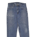 CARHARTT Mens Classic Blue Denim Straight Jeans Cotton Zip W34 L32 Workwear