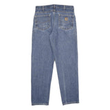 CARHARTT Mens Classic Blue Denim Straight Jeans Cotton Zip W34 L32 Workwear