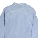 SCHMIDT Mens Blue Cotton Shirt XL Button Down Collar Casual Workwear