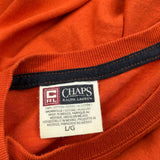 Chaps Ralph Lauren Graphic Long Sleeve T-Shirt - Large Orange Cotton