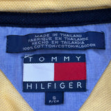 Tommy Hilfiger Striped Long Sleeve Polo Shirt - Small Yellow Cotton