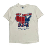 All American Bowl Hanes Graphic T-Shirt - Medium White Cotton