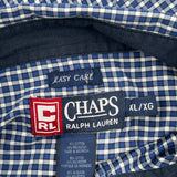 Chaps Ralph Lauren Checked Short Sleeve Shirt - XL Blue Cotton Blend