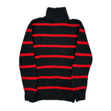 Age 8-9 Polo By Ralph Lauren Striped 1/4 Zip - Medium Black Cotton