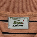Lacoste Striped Polo Shirt - Medium Pink Cotton