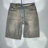 Unbranded Hip Hop Denim Shorts - 38W 12L Grey Cotton