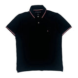 Tommy Hilfiger Slim Fit Polo Shirt - Large Black Cotton