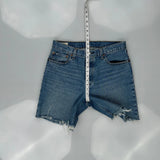 Levis Denim Shorts - 32W UK 12 Blue Denim