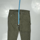 Dickies Double Knee Carpenter Trousers - 34W 24L Green Cotton